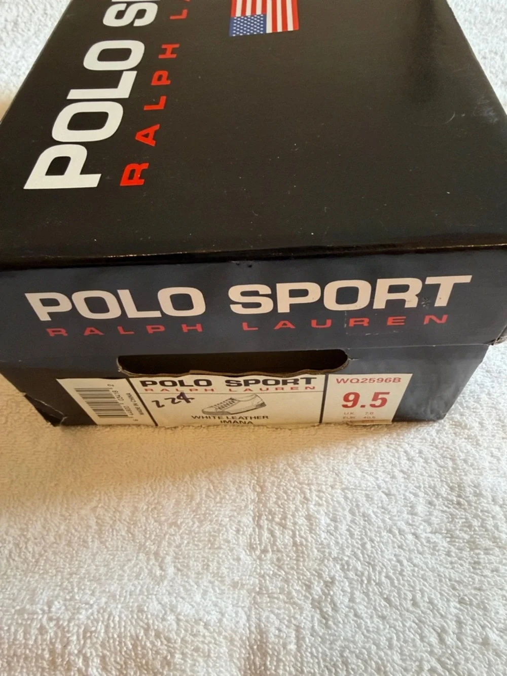 Polo Sport Ralph Lauren Black Sneaker Box with Flag Graphic vintage
